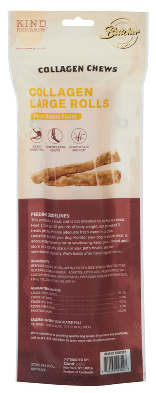 Thumbnail 2: Kind Rewards 10 Pk Peanut Butter Flavor Collagen Large Chews 