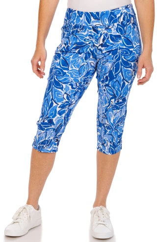 Thumbnail 2: Coral Bay Coral Bay Petite Tropical Floral Print Capris 