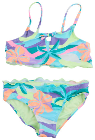 Thumbnail 1: Breaking Waves Breaking Waves Big Girls 2 Pc Tropical Scallop Bikini Set 