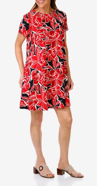 Thumbnail 1: HARLOW & ROSE Harlow & Rose Womens Short Sleeve Swing Dress 