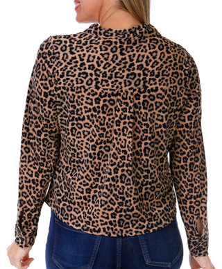Thumbnail 2: Adrianna Papell Adrianna Papell Womens Long Sleeve Button Down Crop Top 