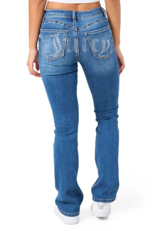 Thumbnail 2: Juicy Couture Juicy Couture Juniors Mid Rise Rhinestone Boot Cut Jeans 
