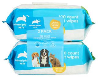 Thumbnail 1: Animal Planet Animal Planet 2 Pk Cucumber & Aloe Cleansing Pet Wipes 