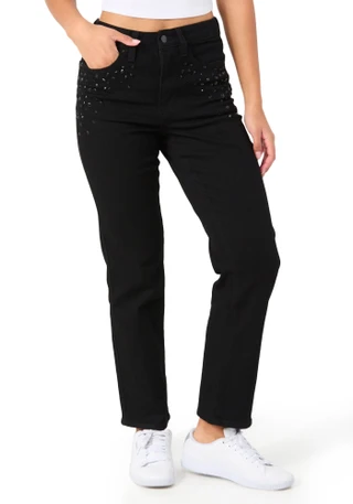 Thumbnail 4: BLUE REVIVAL Blue Revival Juniors Embellished Straight Leg Jeans 
