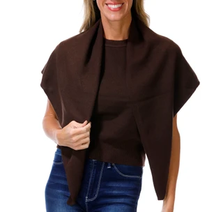 Thumbnail 1: Steve Madden Steve Madden Womens Short Puff Sleeve Solid Sweater & Scarf 