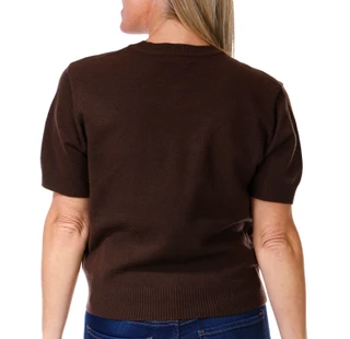 Thumbnail 2: Steve Madden Steve Madden Womens Short Puff Sleeve Solid Sweater & Scarf 
