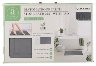 Thumbnail 1: Aura 15x23 Stone Bath Mat With Pad 