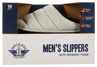 Thumbnail 1: Dockers Dockers Mens Jersey Quilted Clog Memory Foam Slippers 