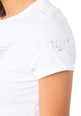 Thumbnail 2: No Comment No Comment Juniors Short Sleeve Angel Wing Top 