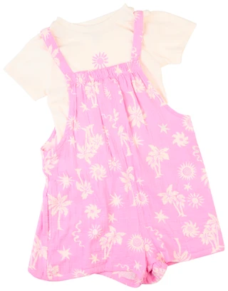Thumbnail 1: VOLCOM Volcom Big Girls 2 Pc Tropical Gauze Romper & Tee Set 