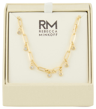 Thumbnail 1: REBECCA MINKOFF Rebecca Minkoff Gold Tone Round Station Necklace 