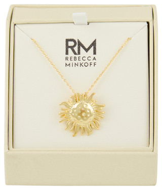 Thumbnail 1: REBECCA MINKOFF Rebecca Minkoff Gold Tone Sun Pendant Necklace 