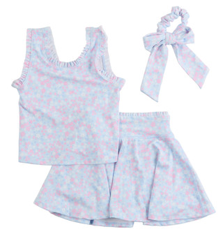 Thumbnail 1: Yogalicious Yogalicious Little Girls Active 3 Pc Floral Shorts Set 