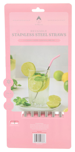 Thumbnail 3: GOURMET HOME PRODUCTS Gourmet Home 6 Pk Reusable Stainless Steel Straws 