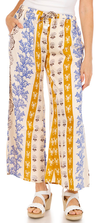 Thumbnail 1: TRU DESTINATIONS Tru Destinations Womens Challis Printed Bell Cover-Up Pants 