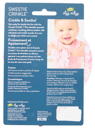 Thumbnail 3: Itzy Ritzy Itzy Ritzy Sweetie Crinkle Sensory Teether Bow 