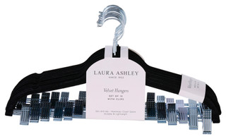 Thumbnail 2: Laura Ashley Laura Ashley 12 Pk Non-Slip With Clips Velvet Hangers 