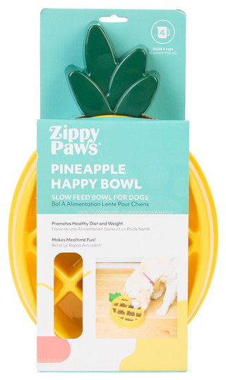 Thumbnail 1: Zippy Paws Happy Pineapple Slow Feeder Bowl 