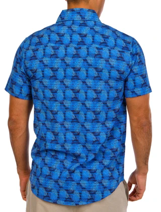 Thumbnail 3: Anglr Anglr Mens Short Sleeve Tropical Button Down Shirt 