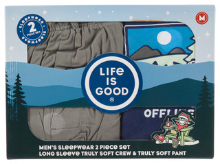 Thumbnail 2: Life is Good Life is Good Mens 2 Pc Top Pants Lounging Sleep Pajama Set 