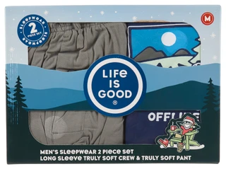 Thumbnail 1: Life is Good Life is Good Mens 2 Pc Top Pants Lounging Sleep Pajama Set 