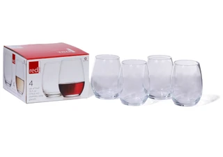 Thumbnail 1: Home Essentials Home Essentials 4 Pk Red Series Stemless Wine Glasses 