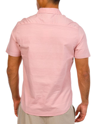 Thumbnail 2: FLAG AND ANTHEM Mens Short Sleeve Dobby Stripe Button Down Shirt 