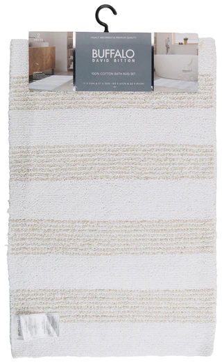 Thumbnail 3: Buffalo Buffalo 2-Piece Melange Stripe Bath Rug Set 
