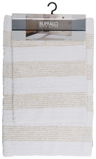 Thumbnail 1: Buffalo Buffalo 2-Piece Melange Stripe Bath Rug Set 
