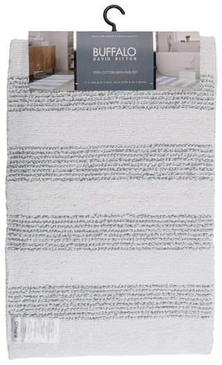Thumbnail 2: Buffalo Buffalo 2-Piece Melange Stripe Bath Rug Set 