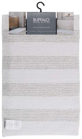 Thumbnail 2: Buffalo Buffalo 2-Piece Melange Stripe Bath Rug Set 