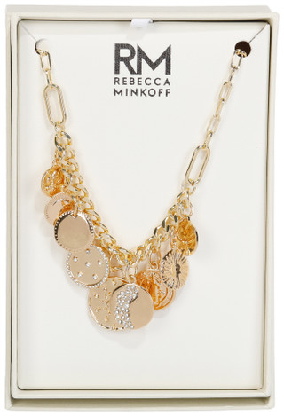 Thumbnail 2: REBECCA MINKOFF Rebecca Minkoff Gold Tone Coin Evil Eye Necklace 