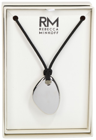 Thumbnail 1: REBECCA MINKOFF Rebecca Minkoff Silver Oval Pendant Necklace 