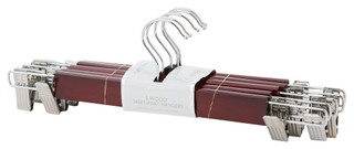 Thumbnail 2: SIMPLIFY Simplify 5-Pack Wood Skirt & Pant Hangers  Mahogany 