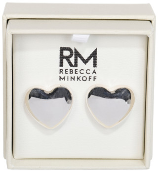 Thumbnail 1: REBECCA MINKOFF Rebecca Minkoff Silver Tone Heart Shaped Earrings 
