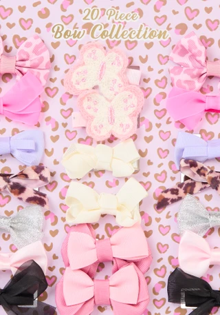 Thumbnail 2: Capelli Capelli Baby Girls 20 Pc Hair Bows Set 