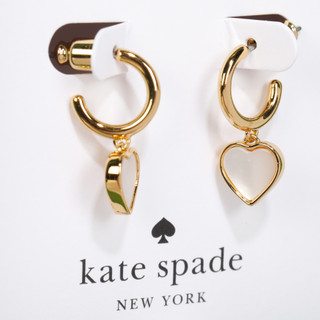 Thumbnail 2: KATE SPADE Gold Tone Heart Shaped Huggie Stud Earrings 