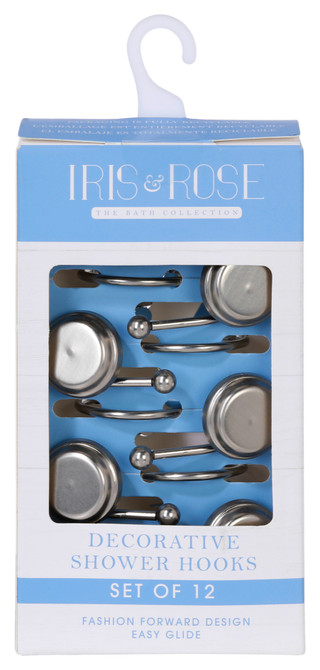 Thumbnail 1: Iris & Rose Iris & Rose 12 Pc Decorative Shower Hooks 