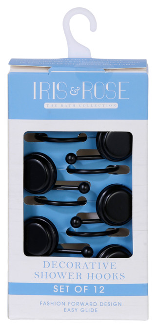 Thumbnail 1: Iris & Rose Iris & Rose 12 Pc Decorative Shower Hooks 