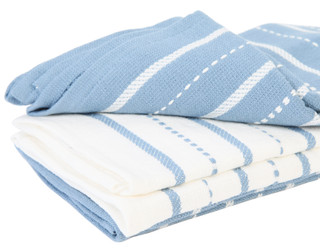 Thumbnail 2: Nicole Miller Nicole Miller 3 Pk Carrie Stripe Cotton Kitchen Towels 