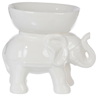 Thumbnail 3: Global Decor Collective Global Decor 13 in Ceramic Elephant Holding Bowl Figurine 