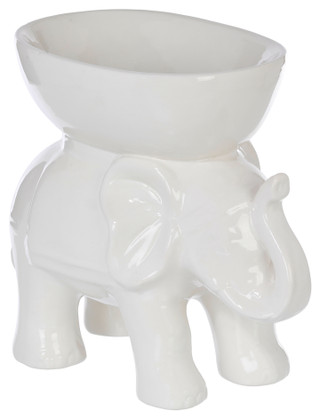 Thumbnail 1: Global Decor Collective Global Decor 13 in Ceramic Elephant Holding Bowl Figurine 