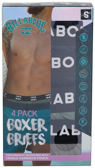 Thumbnail 1: BILLABONG Billabong Mens 4 Pk Solid Boxer Briefs 