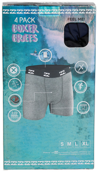 Thumbnail 3: BILLABONG Billabong Mens 4 Pk Solid Boxer Briefs 