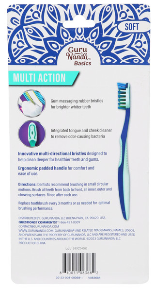 Thumbnail 2: GURUNANDA 8 pk Soft Toothbrushes 