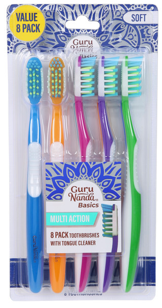 Thumbnail 1: GURUNANDA 8 pk Soft Toothbrushes 
