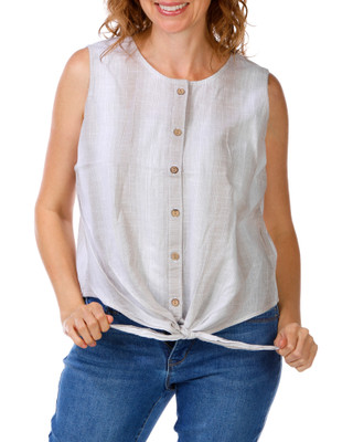 Thumbnail 1: Dash Women's Stripe Button Down Tank Top 