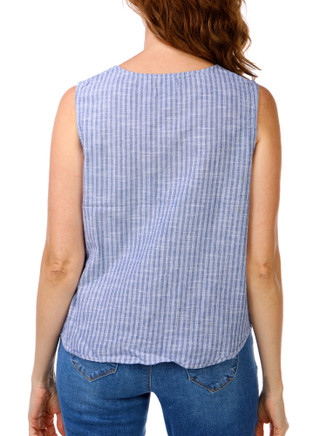 Thumbnail 2: Dash Women's Stripe Button Down Tank Top 