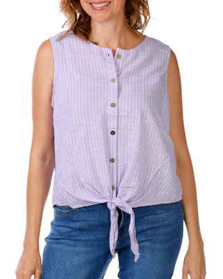 Thumbnail 1: Dash Women's Stripe Button Down Tank Top 