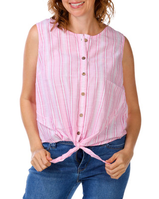 Thumbnail 1: Dash Women's Stripe Button Down Tank Top 
